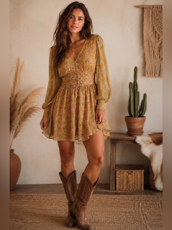 House of Harlow 1960 Dresses & Skirts - ✨NEW HOUSE OF HARLOW 1960 REVOLVE FLORAL METALLIC DRESS S
